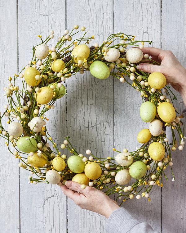 dibor Yellow and Green Easter Eggs Wreath