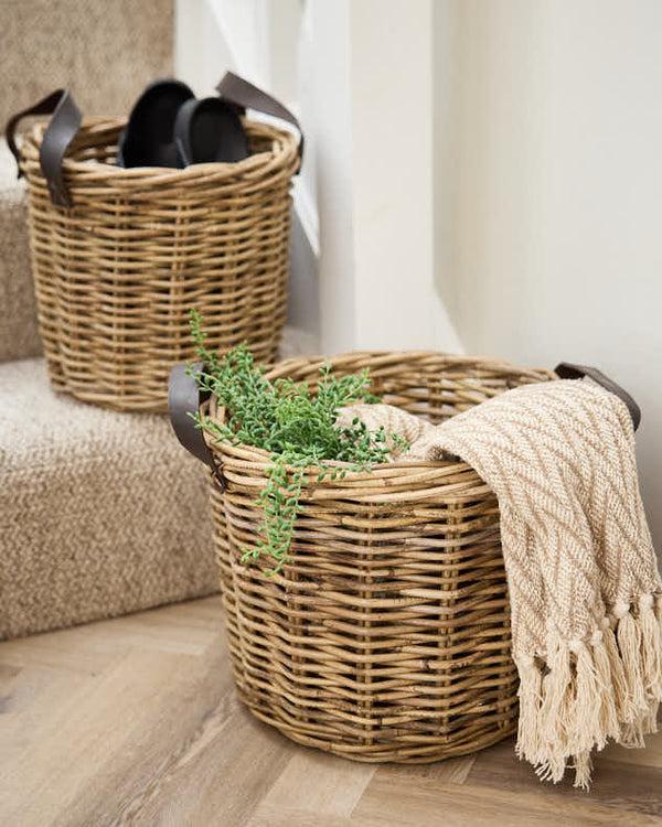 dibor Yola Storage Basket with Leather Handles