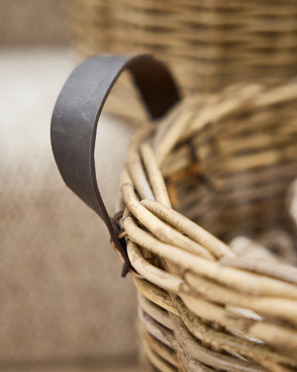 Dibor Yola Storage Basket With Leather Handles