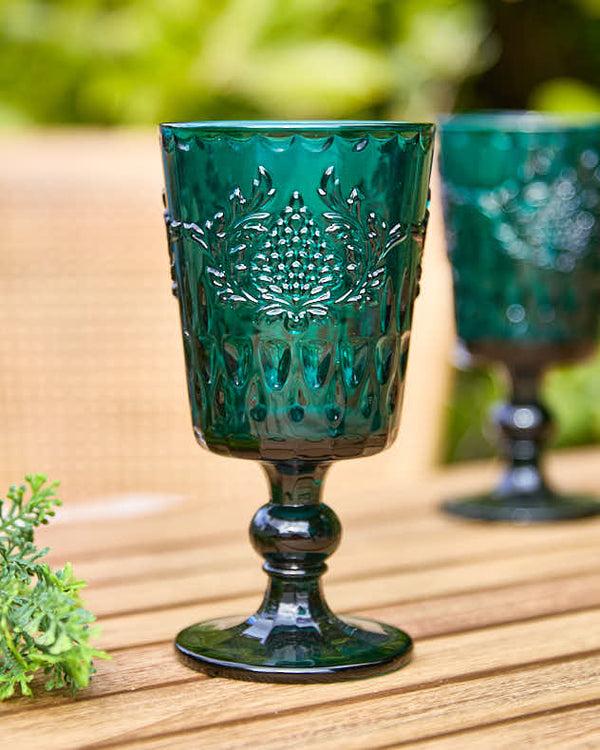 Dibor Zafra Teal Wine Glass
