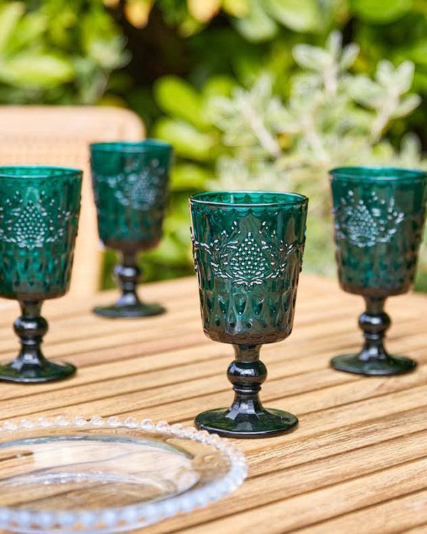 dibor Zafra Teal Wine Glass