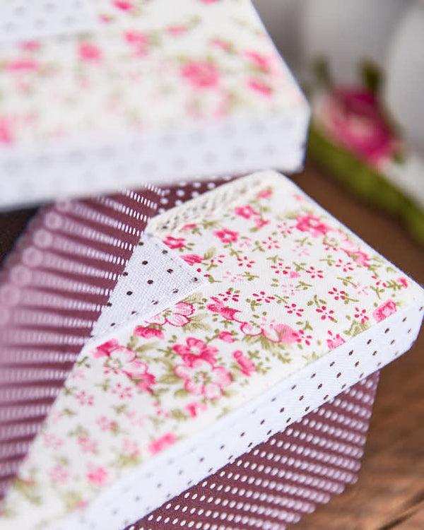 Dibor Floral Fabric Memorabilia Boxes With Photograph Insert
