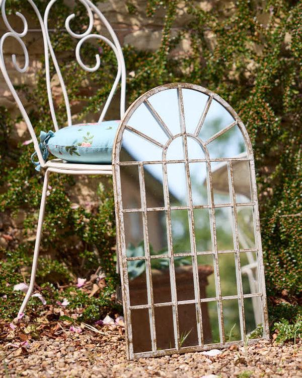 Dibor Indoor Outdoor Distressed Finish Arched Garden Mirror