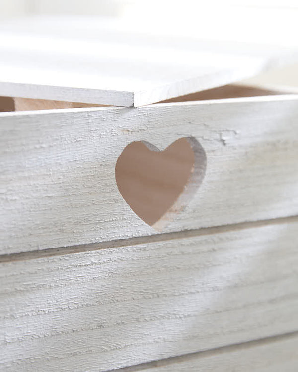 Dibor Large French Grey Heart Storage Crate With Lid