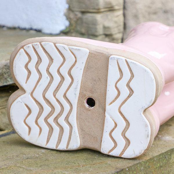 Dibor Large Pink Welly Boot Planter With Personalised Marker