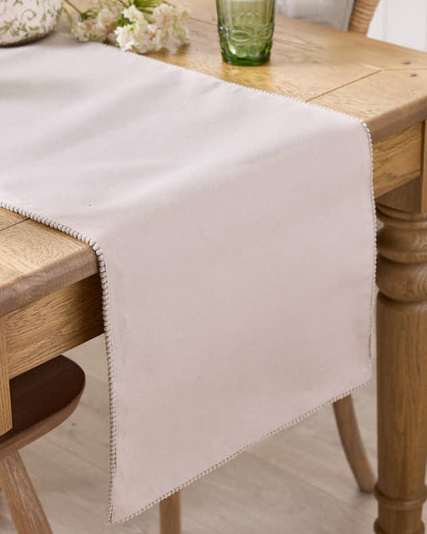 dibor Marseille French Knot Fused Table Runner 220cm - Grey