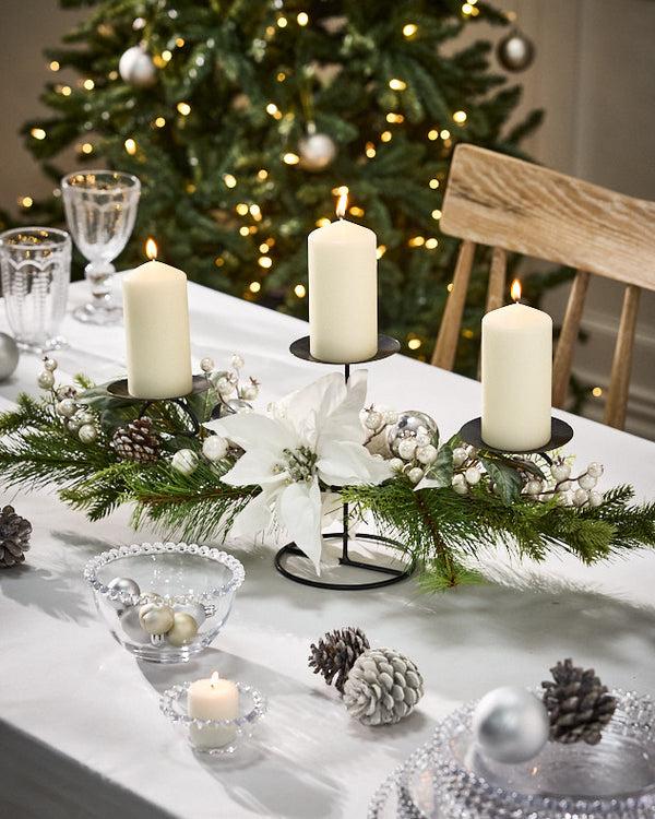 Dibor Moonlit Forest Triple Pillar Candle Holder Centrepiece