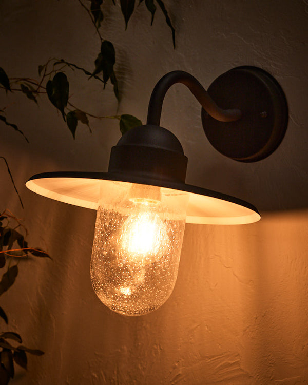 Dibor Padstow Metal Fisherman Outdoor Wall Light Grey