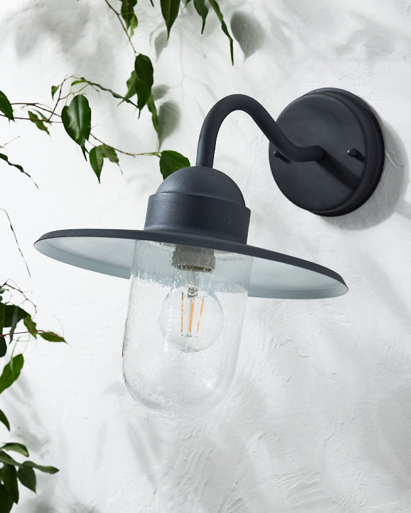 dibor Padstow Metal Fisherman Outdoor Wall Light Grey