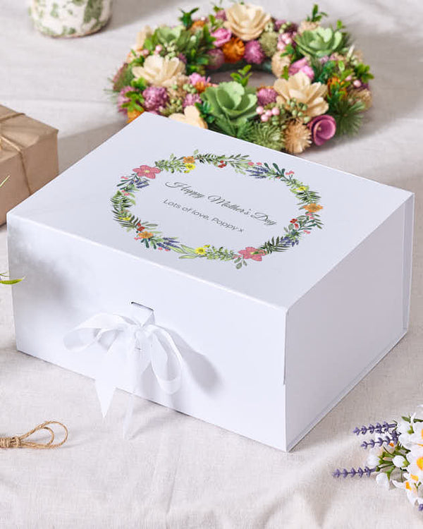 Dibor Personalised Ivory Mother's Day Gift Box And Card Bundle