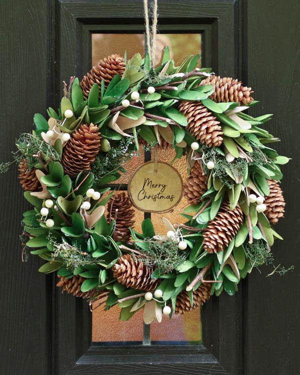 dibor Personalised Pinecone & Mistletoe Forest Wreath
