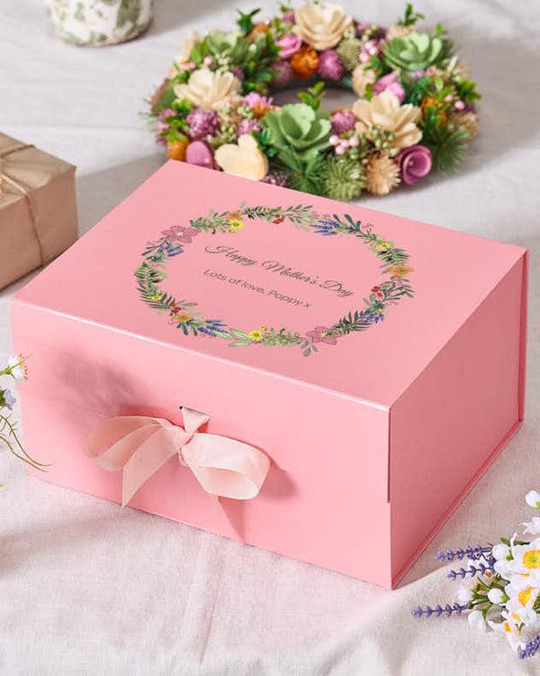 Dibor Personalised Pink Mother's Day Gift Box And Card Bundle