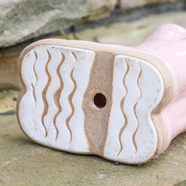 Dibor Pink Wellington Boots Planter With Personalised Marker