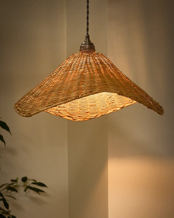 dibor Roscoe Rattan Scalloped Easy Fit Ceiling Shade
