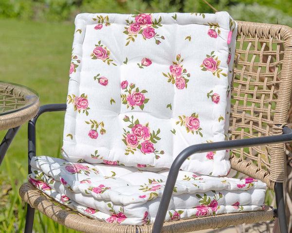 Dibor Rose Garden Seat Cushion With Reversible Design