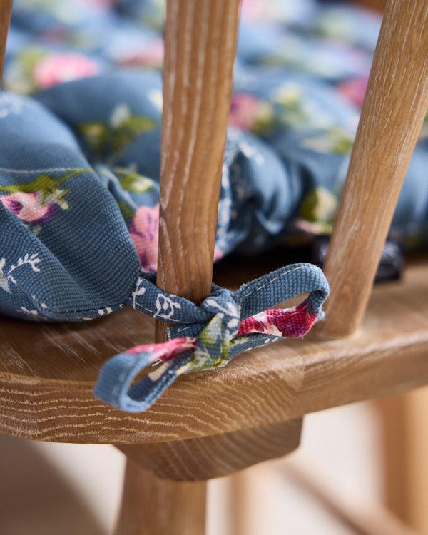 Dibor Set Of 2 Briarfield Floral Seat Pads With Ties