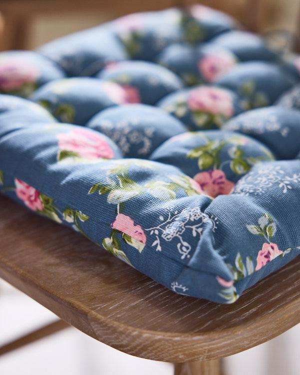 Dibor Set Of 2 Briarfield Floral Seat Pads With Ties