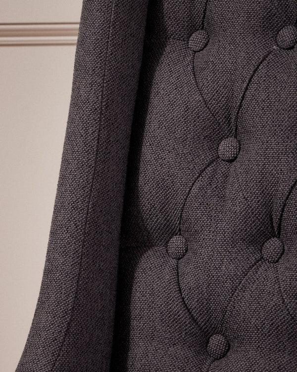 Dibor Set Of 2 Cannes Charcoal Button Back Dining Chairs