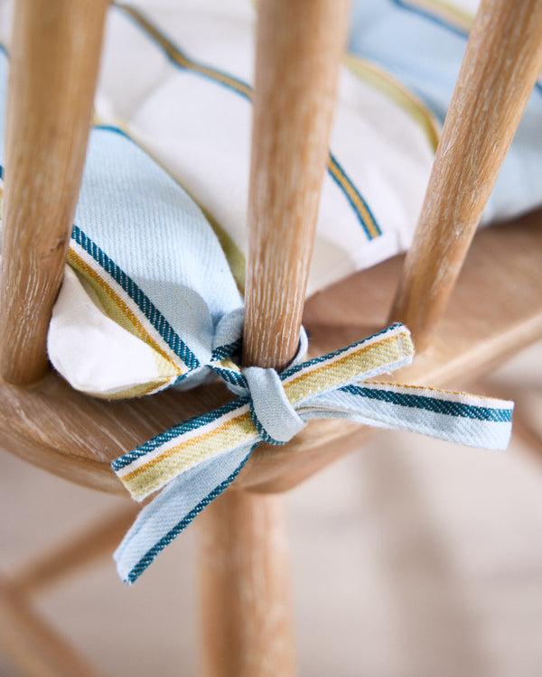 Dibor Set Of 2 Heybrook Striped Seat Pads With Ties