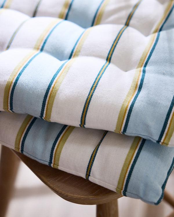 Dibor Set Of 2 Heybrook Striped Seat Pads With Ties