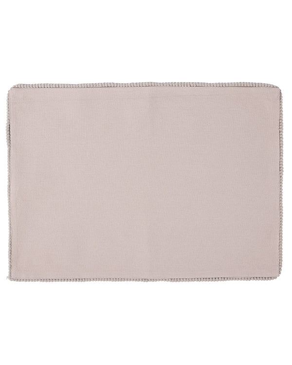 Dibor Set Of 2 Marseille French Knot Fused Placemats - Grey