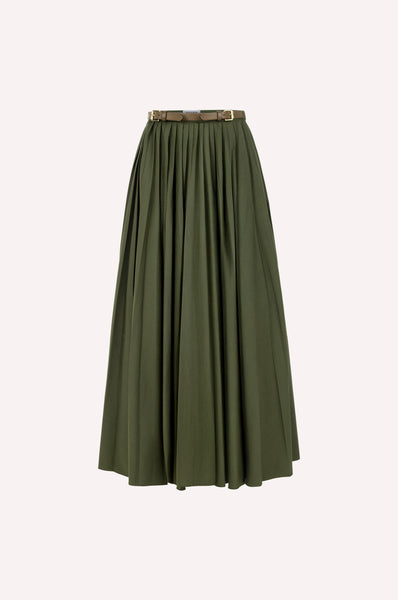 dice kayek Ankle-Length Pleated Skirt with a Belt KHAKI
