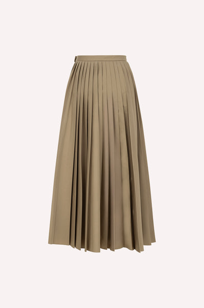 Dice Kayek Ankle-Length Pleated Skirt With A Belt TOBACCO