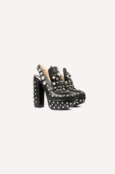 dice kayek Crystal-Embellished Platform Heels BLACK