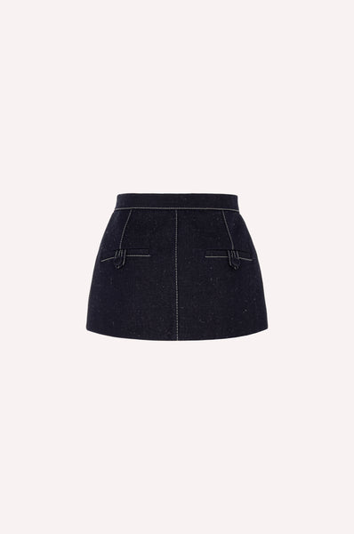 Dice Kayek Denim Skirt Belt With Contrast Stitching INDIGO