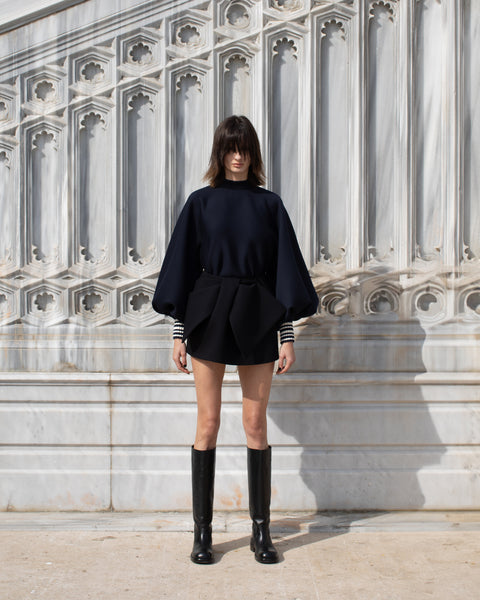 Dice Kayek Balloon Sleeve Sweatshirt NAVY