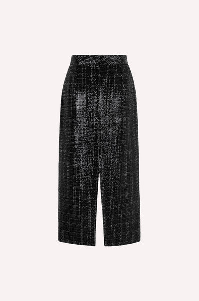 Dice Kayek Black & Silver Tweed Midi Skirt BLACK