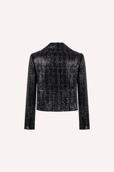 Dice Kayek Black & Silver Tweeded Jacket BLACK