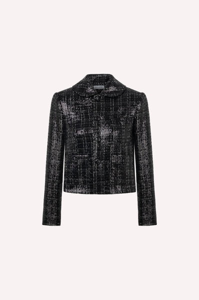 dice kayek Black & Silver Tweeded Jacket BLACK
