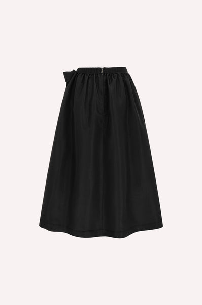 Dice Kayek Bow Detail Silk Midi Skirt BLACK