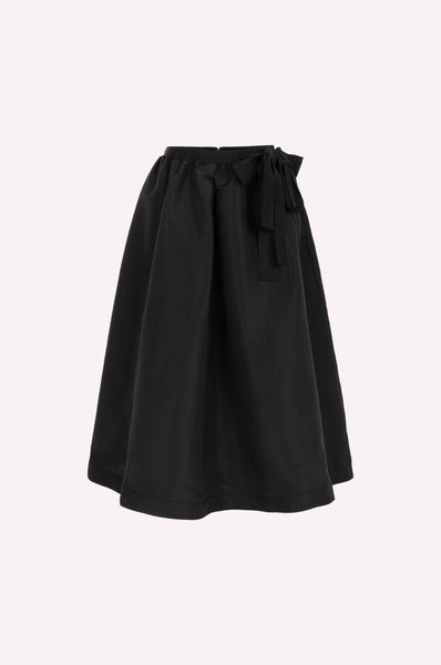 dice kayek Bow Detail Silk Midi Skirt BLACK