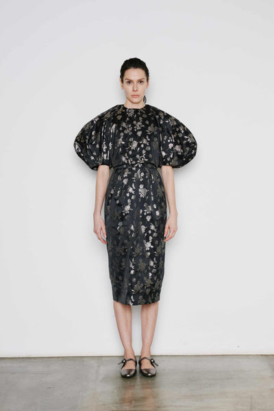 Dice Kayek Brocade Balloon Sleeve Jacket BLACK