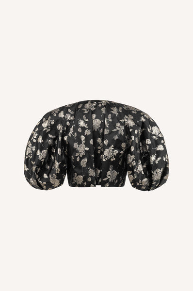 Dice Kayek Brocade Balloon Sleeve Jacket BLACK