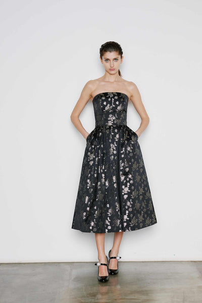 Dice Kayek Brocade Bustier Top BLACK