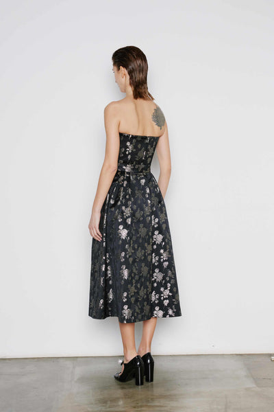 Dice Kayek Brocade Bustier Top BLACK