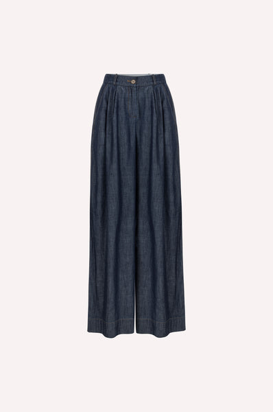 dice kayek Chambray Wide Leg Pants INDIGO