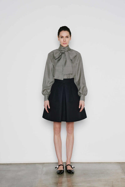 Dice Kayek Checkered Flair Skirt BLACK