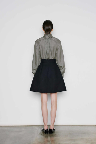 Dice Kayek Checkered Flair Skirt BLACK