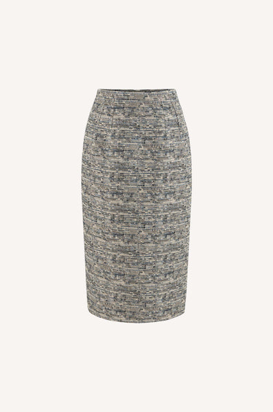 dice kayek Classic Tweed Pencil Skirt OFF WHITE