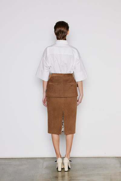 Dice Kayek Corduroy Pencil Skirt BEIGE