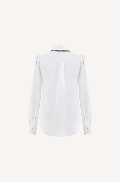 Dice Kayek Crsytal Embellished Poplin Shirt WHITE