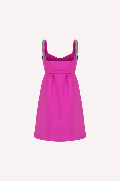 Dice Kayek Crystal Strap Dress FUCHSIA