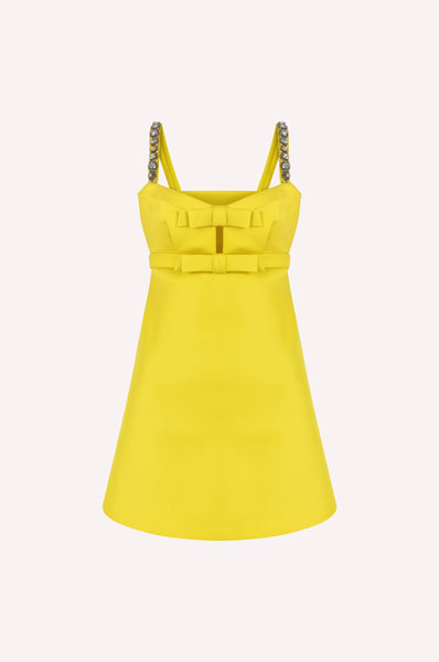 dice kayek Crystal Strap Dress YELLOW