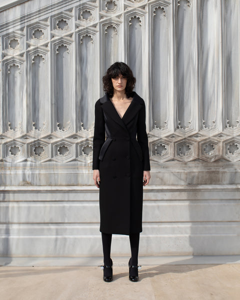 Dice Kayek Double-Breasted Midi Black Dress BLACK