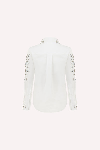 Dice Kayek Embellished Cotton Classic Shirt White