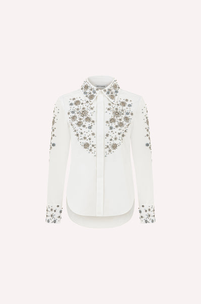 dice kayek Embellished Cotton Classic Shirt White